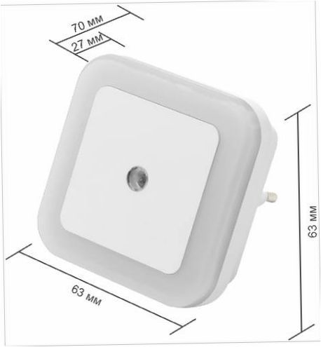 Lampka nocna Cadena Ledsquare, 0,5W - zasilacz