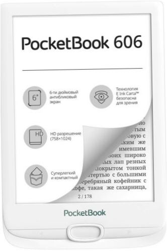 6" PocketBook 606 eBook 8 GB - Typ wyświetlacza: Carta