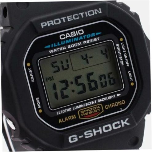 Zegarek CASIO G-Shock DW-5600E-1V - cechy: wodoszczelność, podświetlane wskazówki