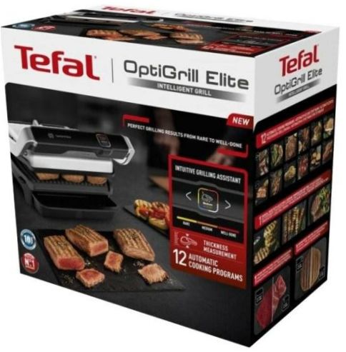 Tefal Optigrill Elite GC750, srebrny/czarny