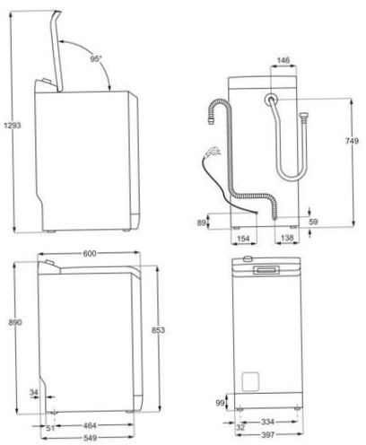 Pralka Electrolux EW7T3R362 - cecha konstrukcyjna: otwieranie drzwi o 180 stopni