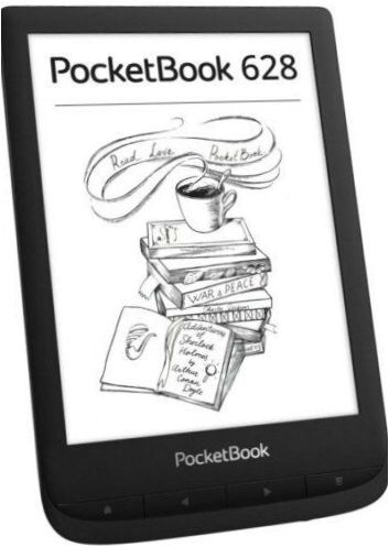 6" PocketBook 628 8GB eBook - cechy konstrukcyjne: wbudowane podświetlenie, przyciski typu flip-down, ekran dotykowy