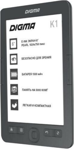 6" E-book DIGMA K1 - przekątna: 6" (1024x758, 212 ppi)